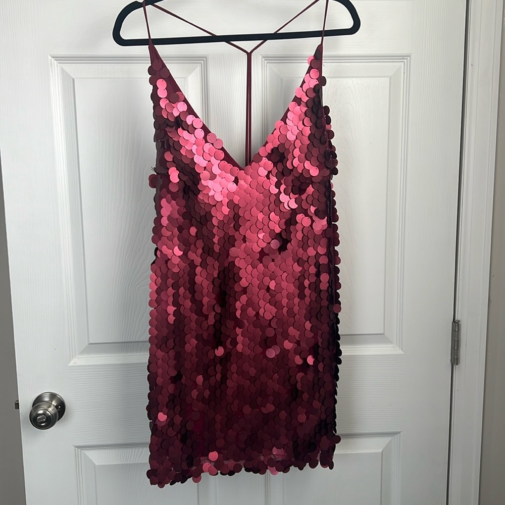 Maroon Sequin Dress - Picture 2 of 4